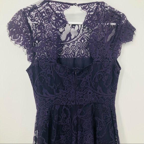 BB Dakota Purple lace A-line dress size 4 - Picture 2 of 15